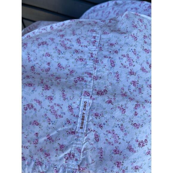 Vintage Shabby Chic Home Rachel Ashwell Small Florals Flat Sheet Brown Label Que - Picture 8 of 8